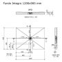 Wedi Fundo Integro douchevloerelement | 1200 mm x 900 mm x 90 mm | Afvoer Centraal (via lange zijde)