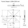 Wedi Fundo Integro douchevloerelement | 1200 mm x 1200 mm x 90 mm | Afvoer Centraal