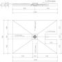 Wedi Fundo Plano douchevloerelement 1200x900mm | Afvoer centraal (via korte zijde)